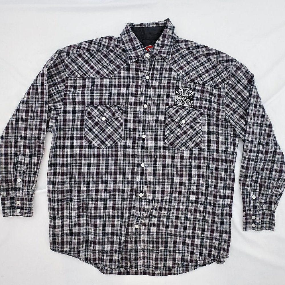 WEST COAST CHOPPERS Shirt Metal Snap Button-Up Jesse James SHIRT Size Large